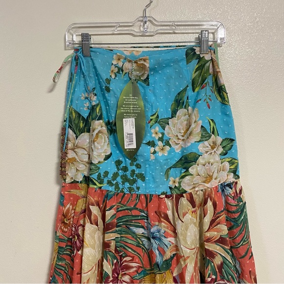 FARM Rio Skirt Women’s Size Small Multi color floral print Wrap Midi Skirt NWT - Picture 5 of 12